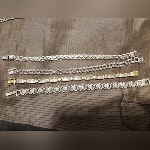 Lot of 4 beautiful  sterling silver 925 bracelets